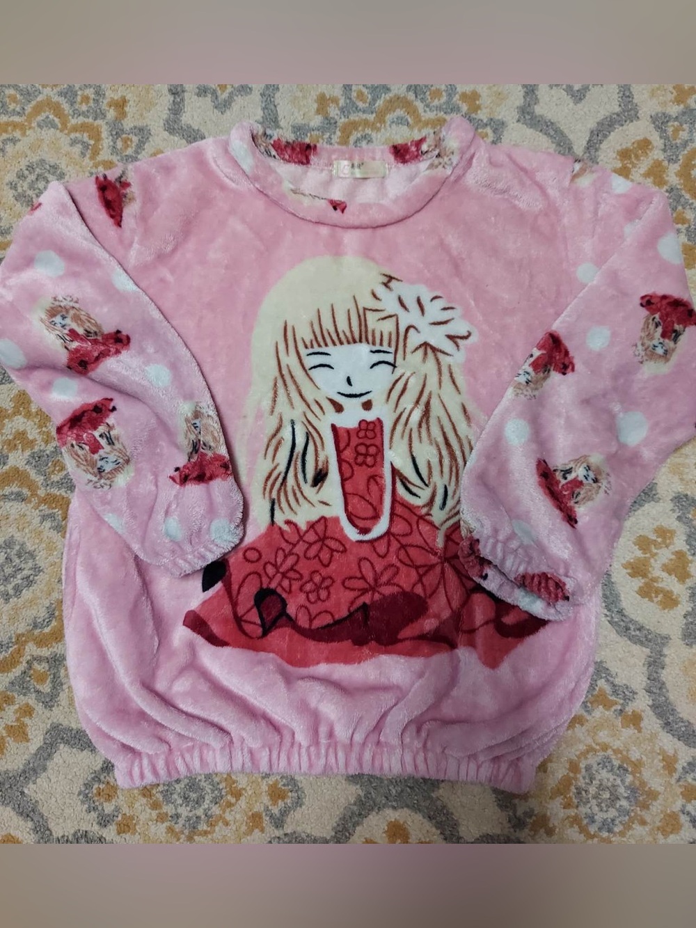 Pink fleece pyjama top